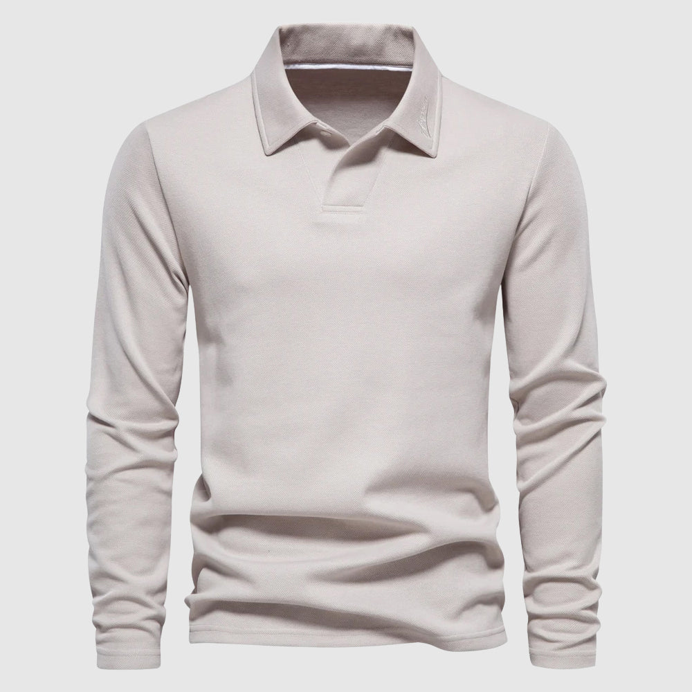 Classic full-sleeve polo shirt for men | Lorenzo -3