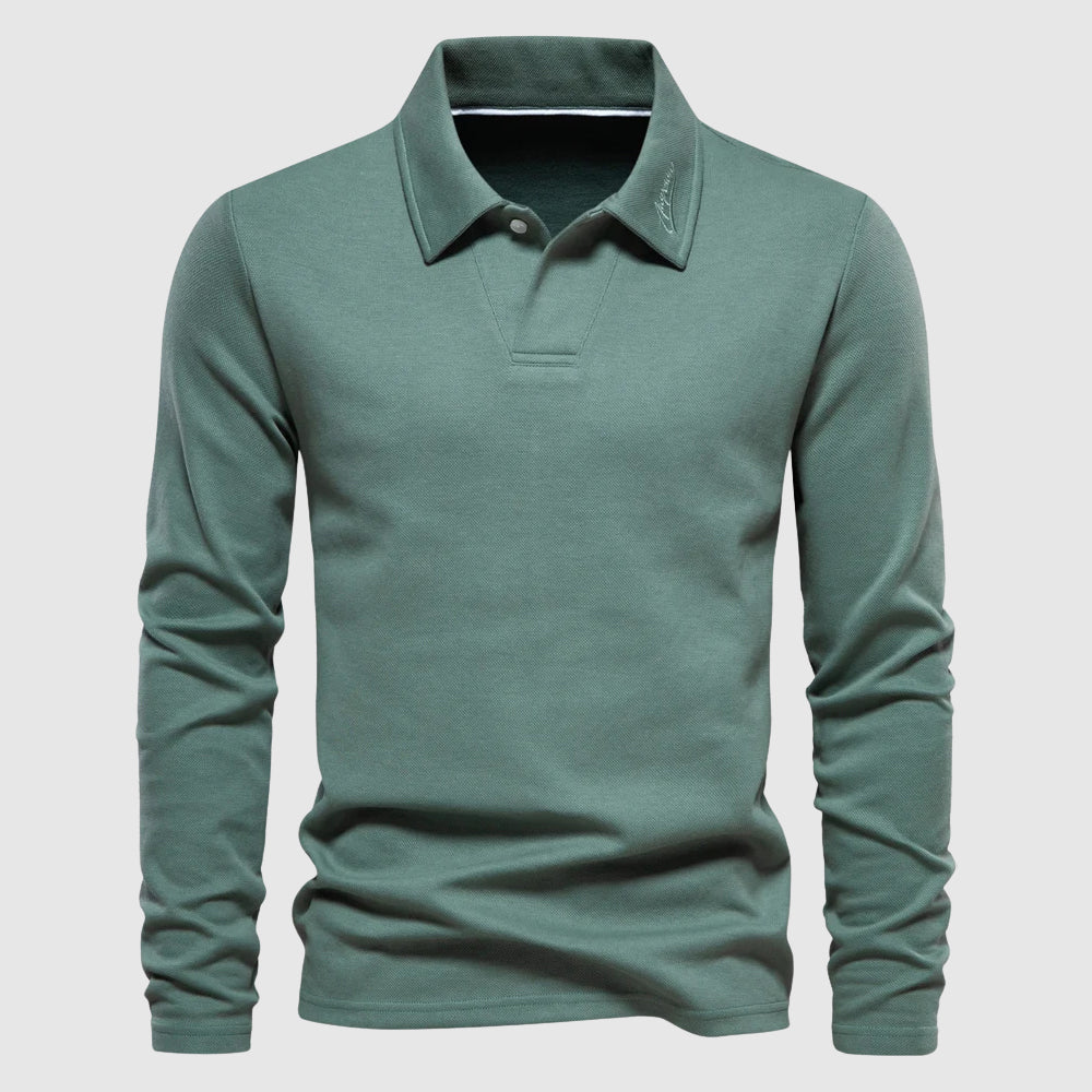 Classic full-sleeve polo shirt for men | Lorenzo -4