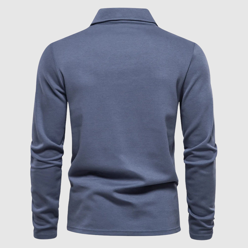 Classic full-sleeve polo shirt for men | Lorenzo -5
