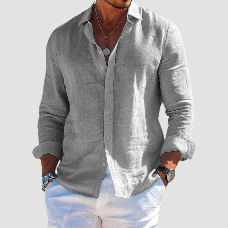 Classic long sleeve shirt for men | Matteo -4