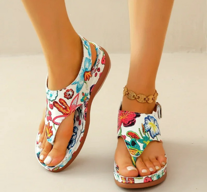 Floral comfort sandals for women | Adjustable -1