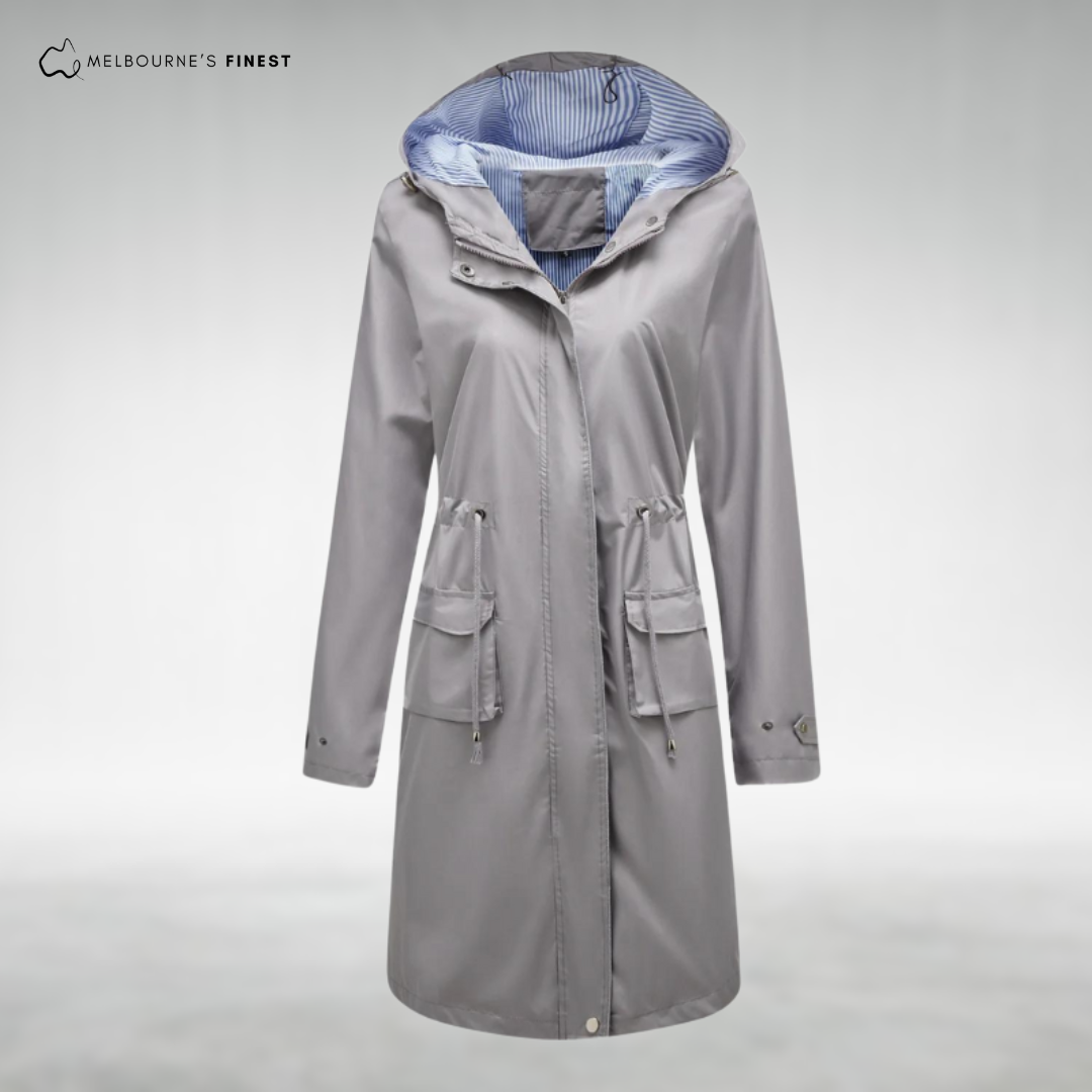 Waterproof trenchcoat with hood for women | Brielle