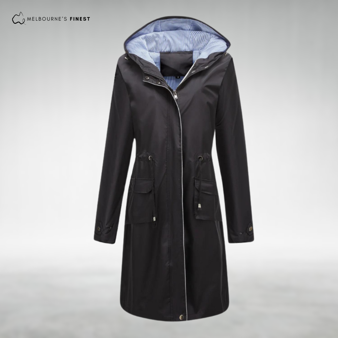 Waterproof trenchcoat with hood for women | Brielle