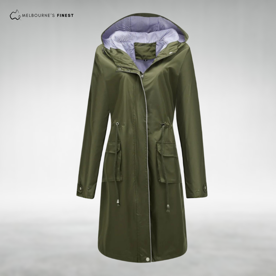 Waterproof trenchcoat with hood for women | Brielle