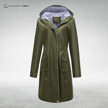 Waterproof trenchcoat with hood for women | Brielle
