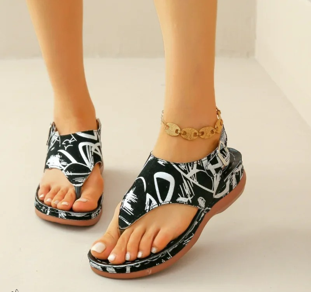 Floral comfort sandals for women | Adjustable -3