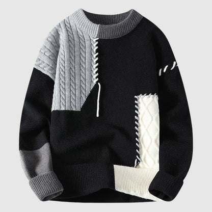 Funky patchwork winter jumper for men | Dario -3