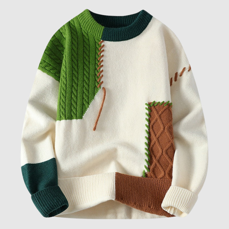 Funky patchwork winter jumper for men | Dario -2