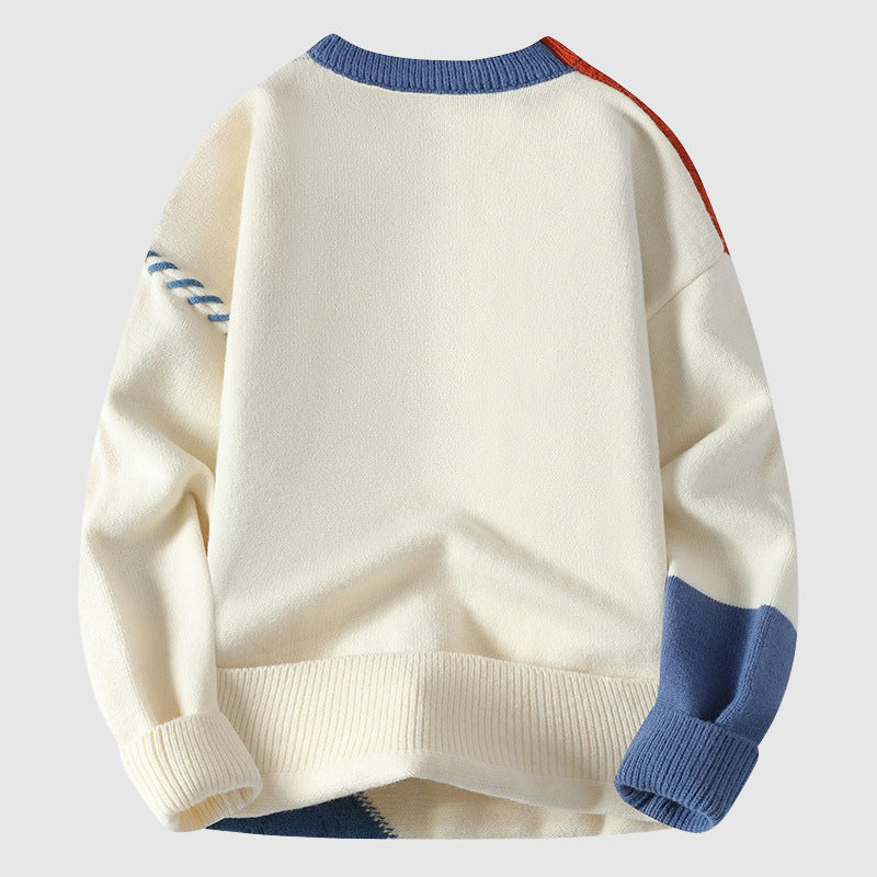 Funky patchwork winter jumper for men | Dario -4