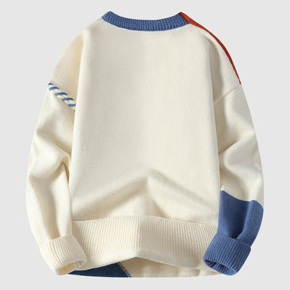 Funky patchwork winter jumper for men | Dario -4