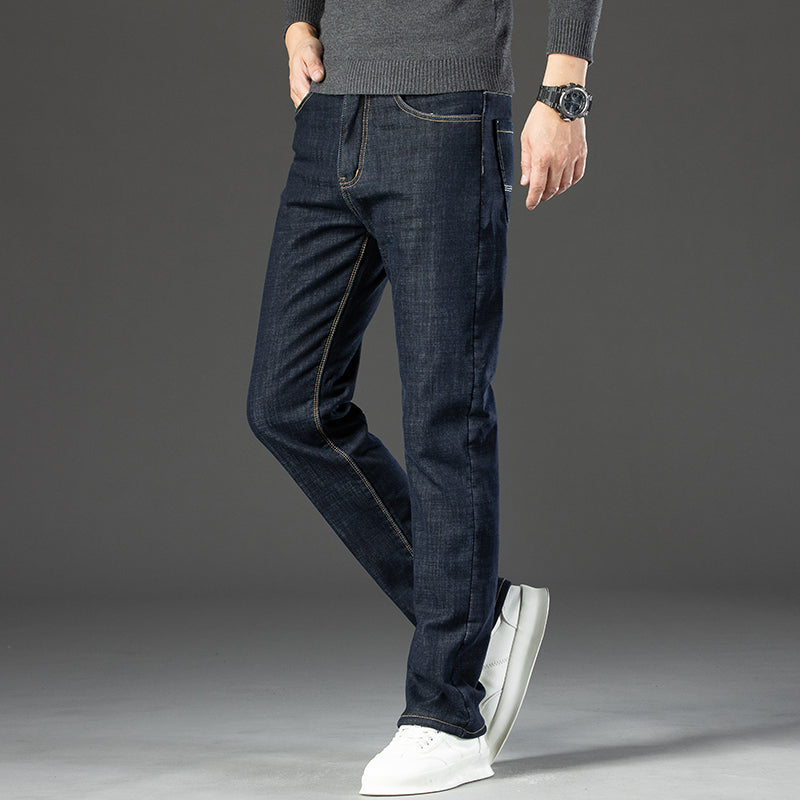 Fleece lined full length jeans trousers for men | Hudson -6