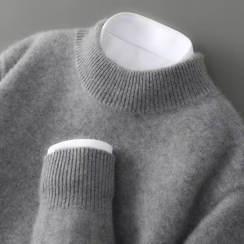 Classic cashmere crew-neck everyday jumper for men -5