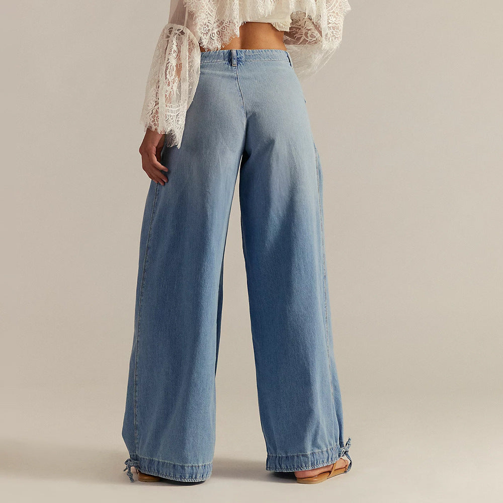 Poppy wide-leg jeans trousers for women | Bohemian Chic -2