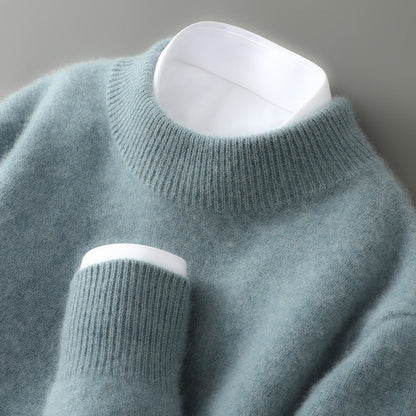Classic cashmere crew-neck everyday jumper for men -4