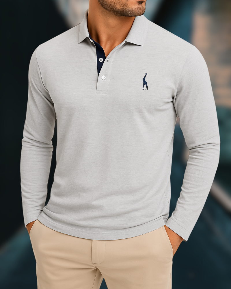 Long sleeve polo shirt for men -2