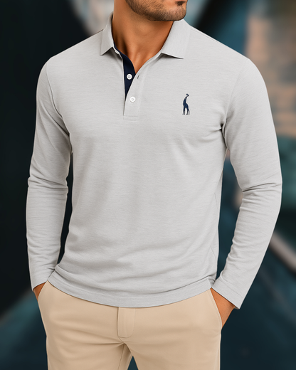 Long sleeve polo shirt for men -2
