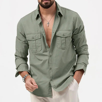 Classic long-sleeve button-up everyday shirt for men -3