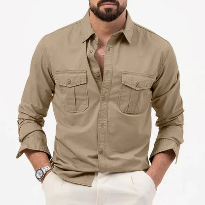 Classic long-sleeve button-up everyday shirt for men -6