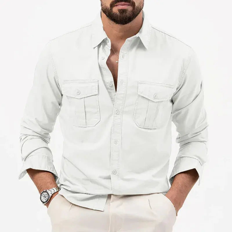 Classic long-sleeve button-up everyday shirt for men -1