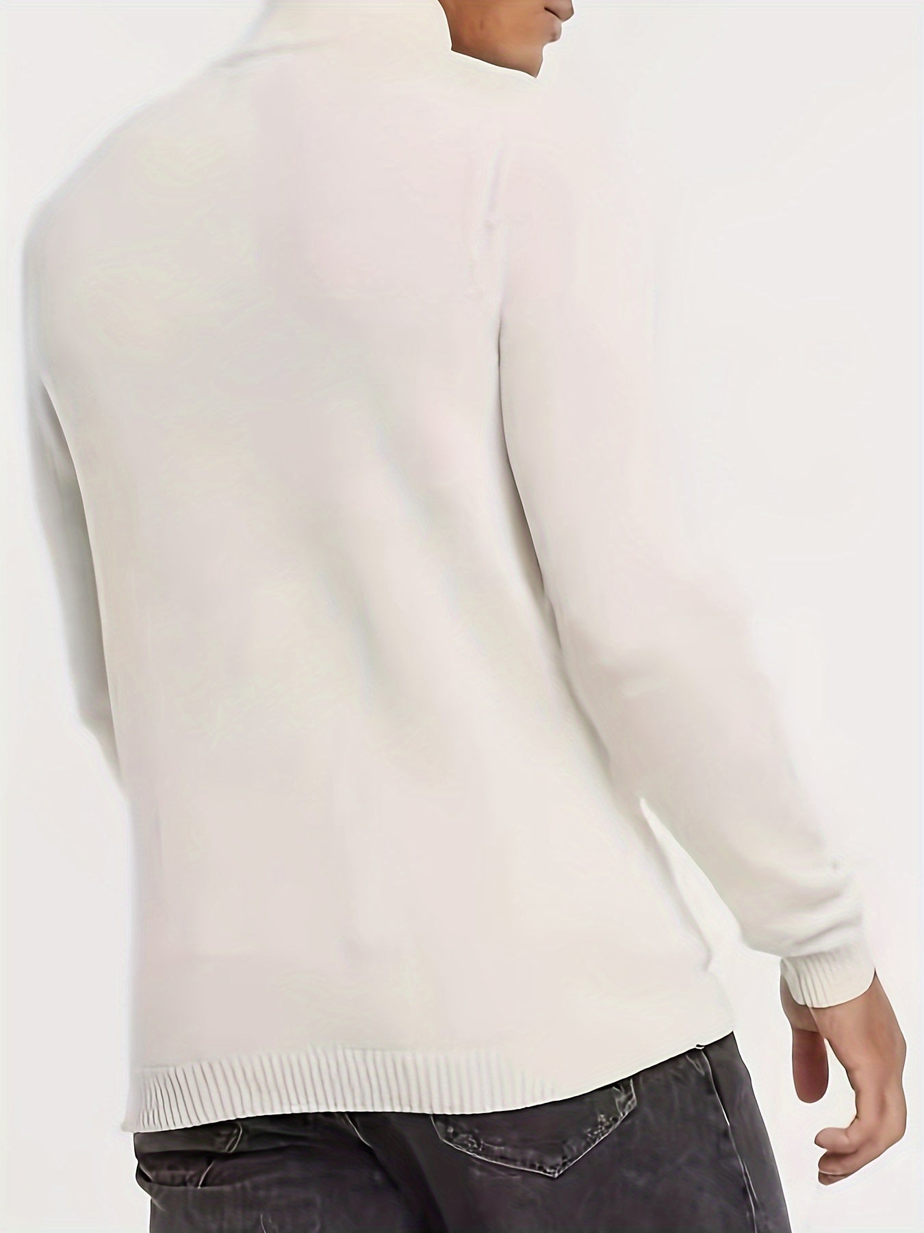 Casual half-zip sweater with high collar for men | Dorian
