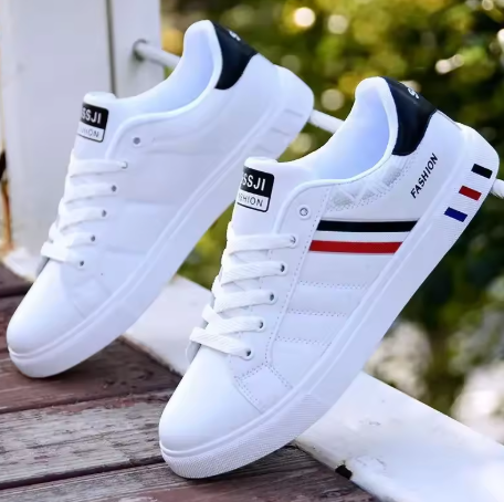Classic clean white everyday trainers for men -1