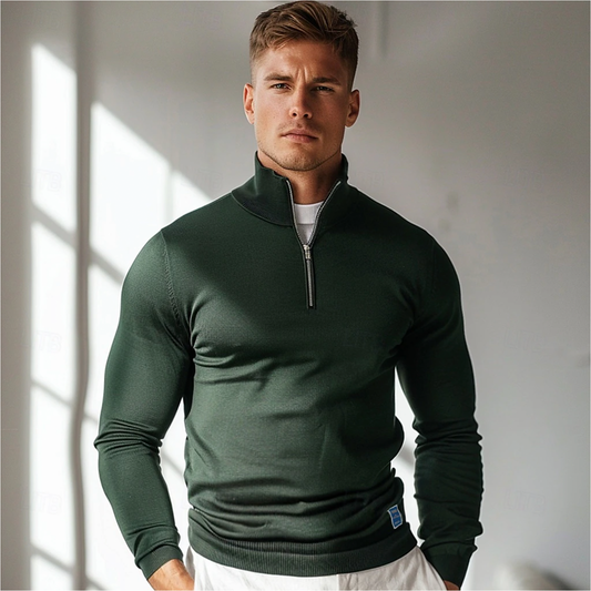Classic refined half-zip everyday jumper for men | Nolan -1