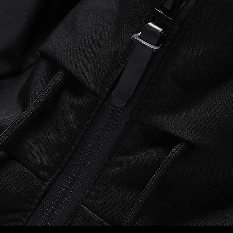 Hooded puffer jacket with zipper pockets for men | Grayson -7