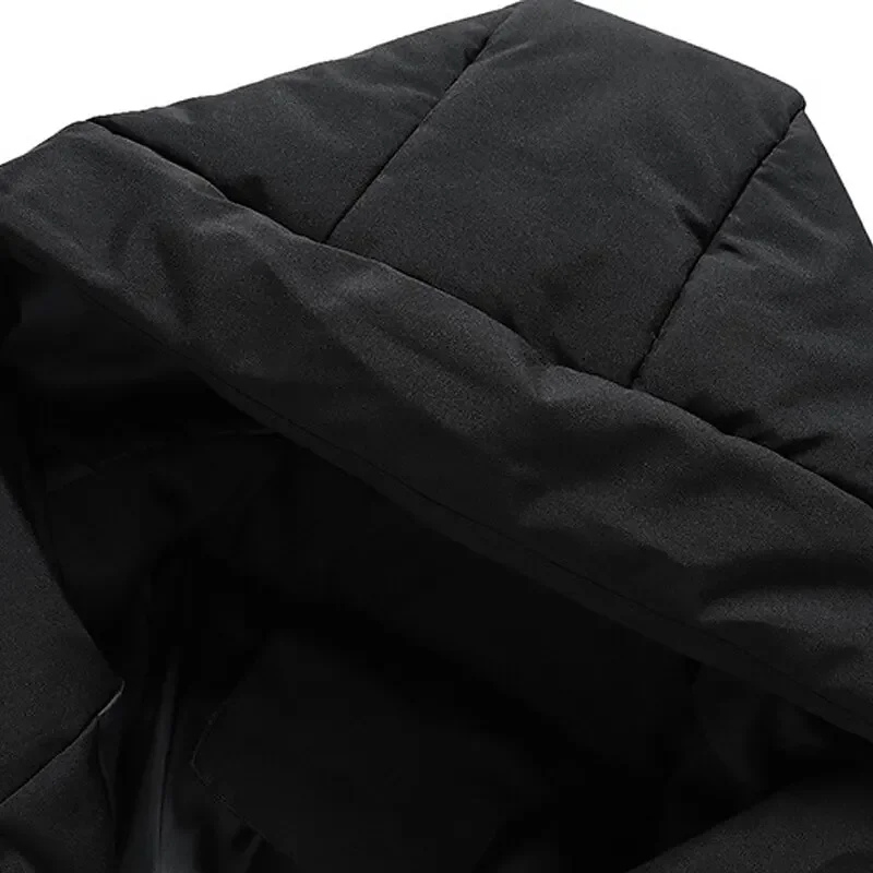 Hooded puffer jacket with zipper pockets for men | Grayson -8