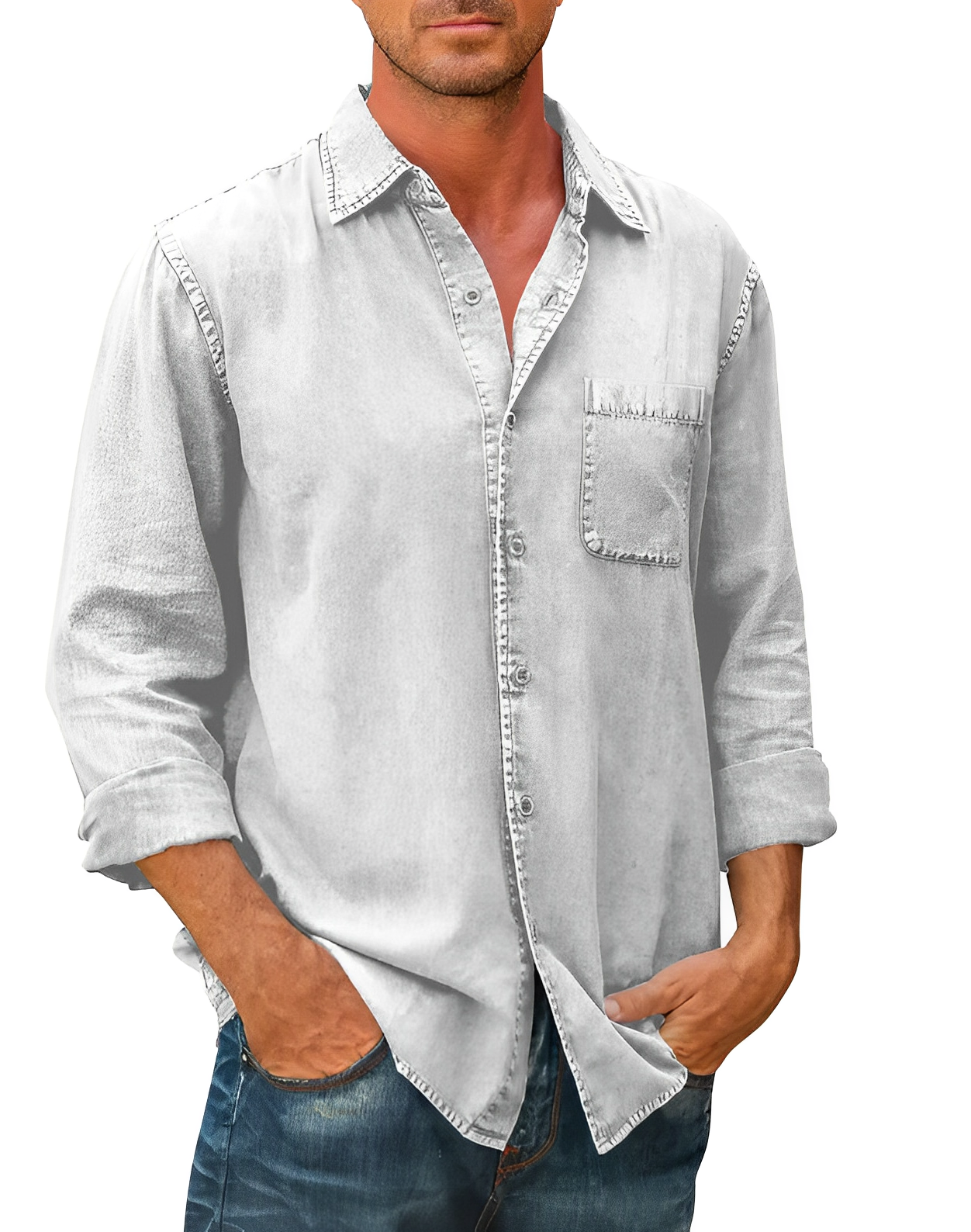 Long sleeve denim shirt for men | Mason