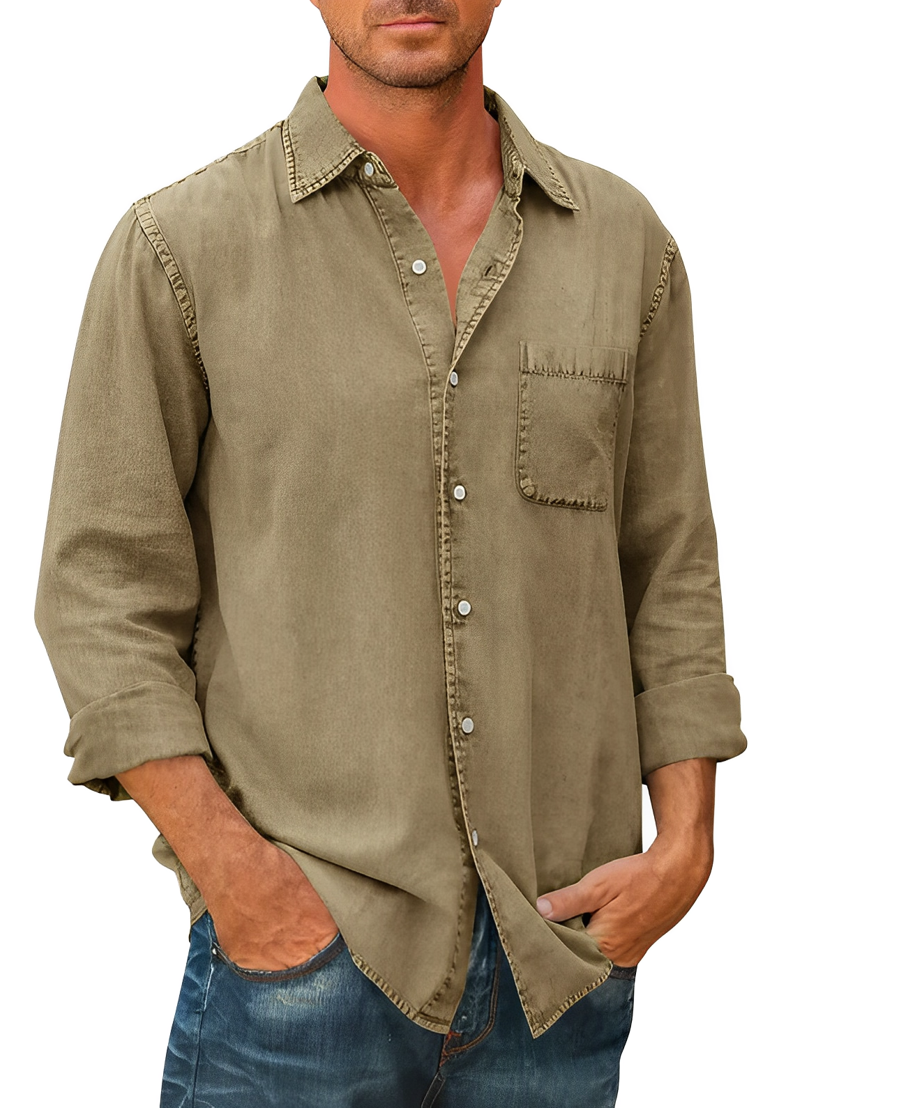 Long sleeve denim shirt for men | Mason