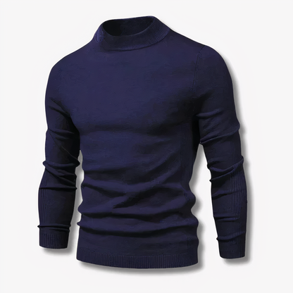 Classic slim-fit turtleneck autumn jumper for men -3