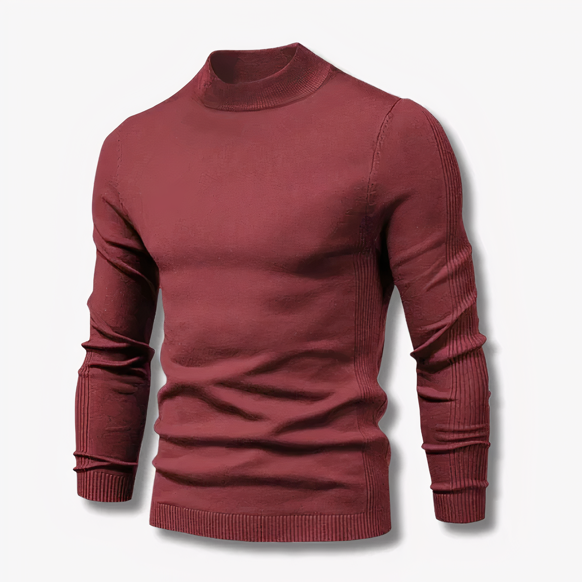 Classic slim-fit turtleneck autumn jumper for men -4