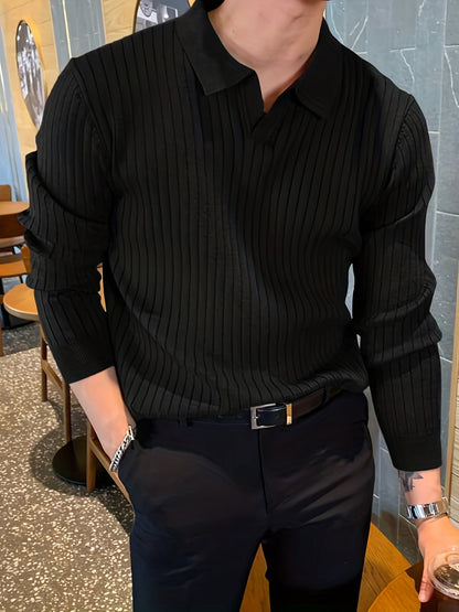 Classic V-neck knit everyday jumper for men -4