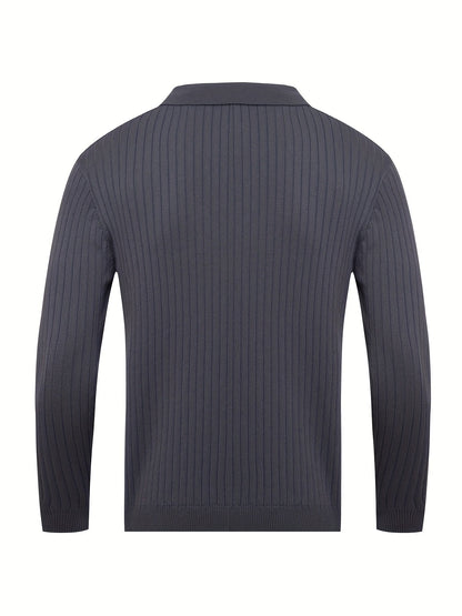 Classic V-neck knit everyday jumper for men -7