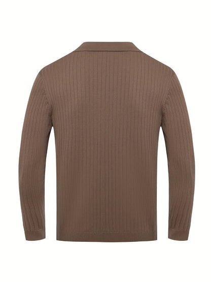 Classic V-neck knit everyday jumper for men -8