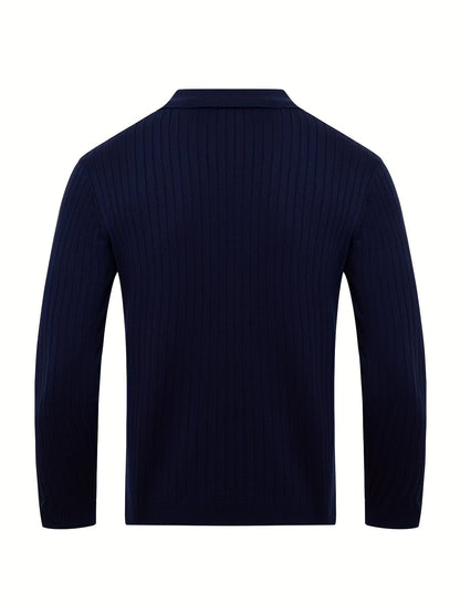 Classic V-neck knit everyday jumper for men | Callum -9