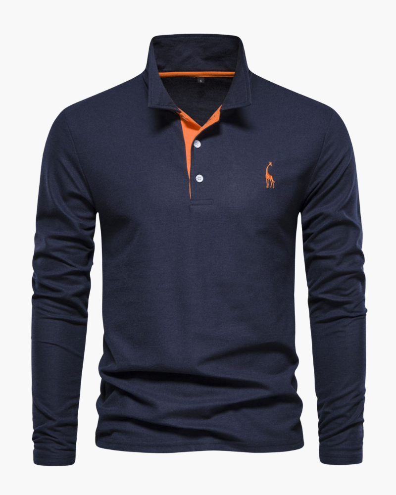 Long sleeve polo shirt for men -1