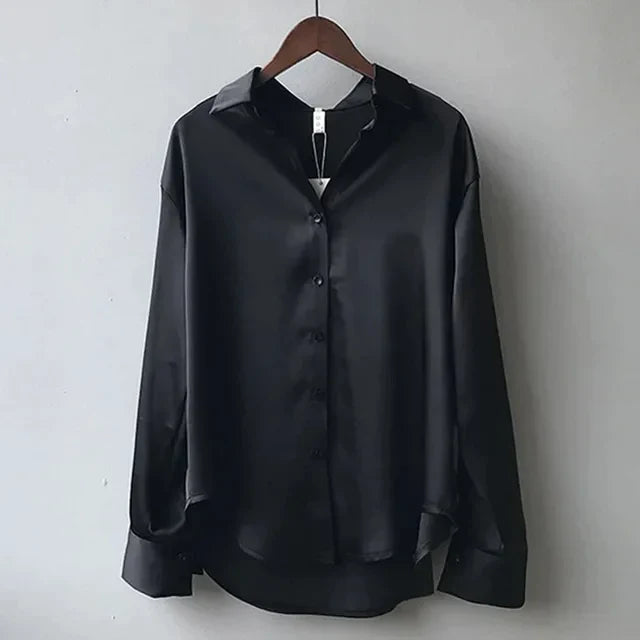 Casual loose satin blouse for women | Amily -4