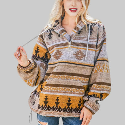 Comfy oversized zip-up everyday hoodie for women | Saku -5