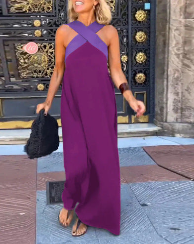 Elegant crossed-cut everyday dress for women | Delphine -4