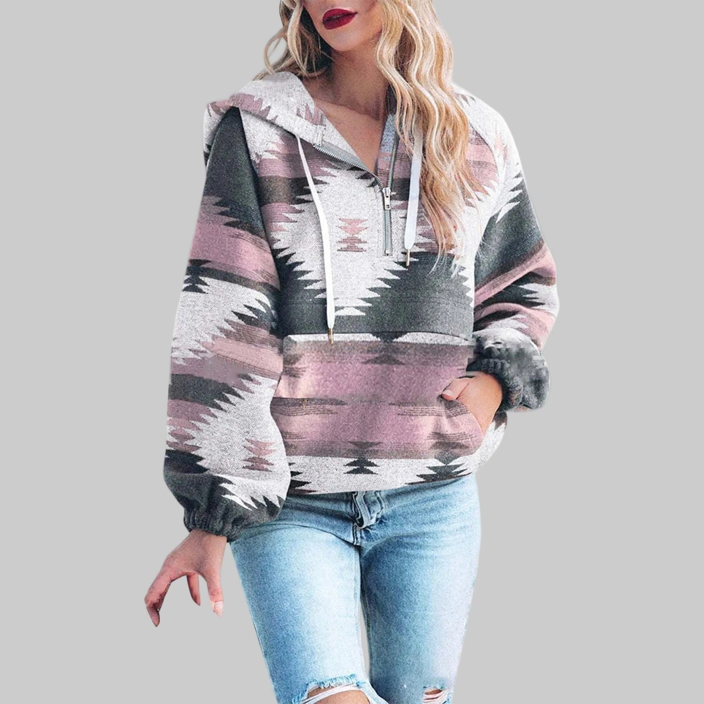 Comfy oversized zip-up everyday hoodie for women | Saku -2