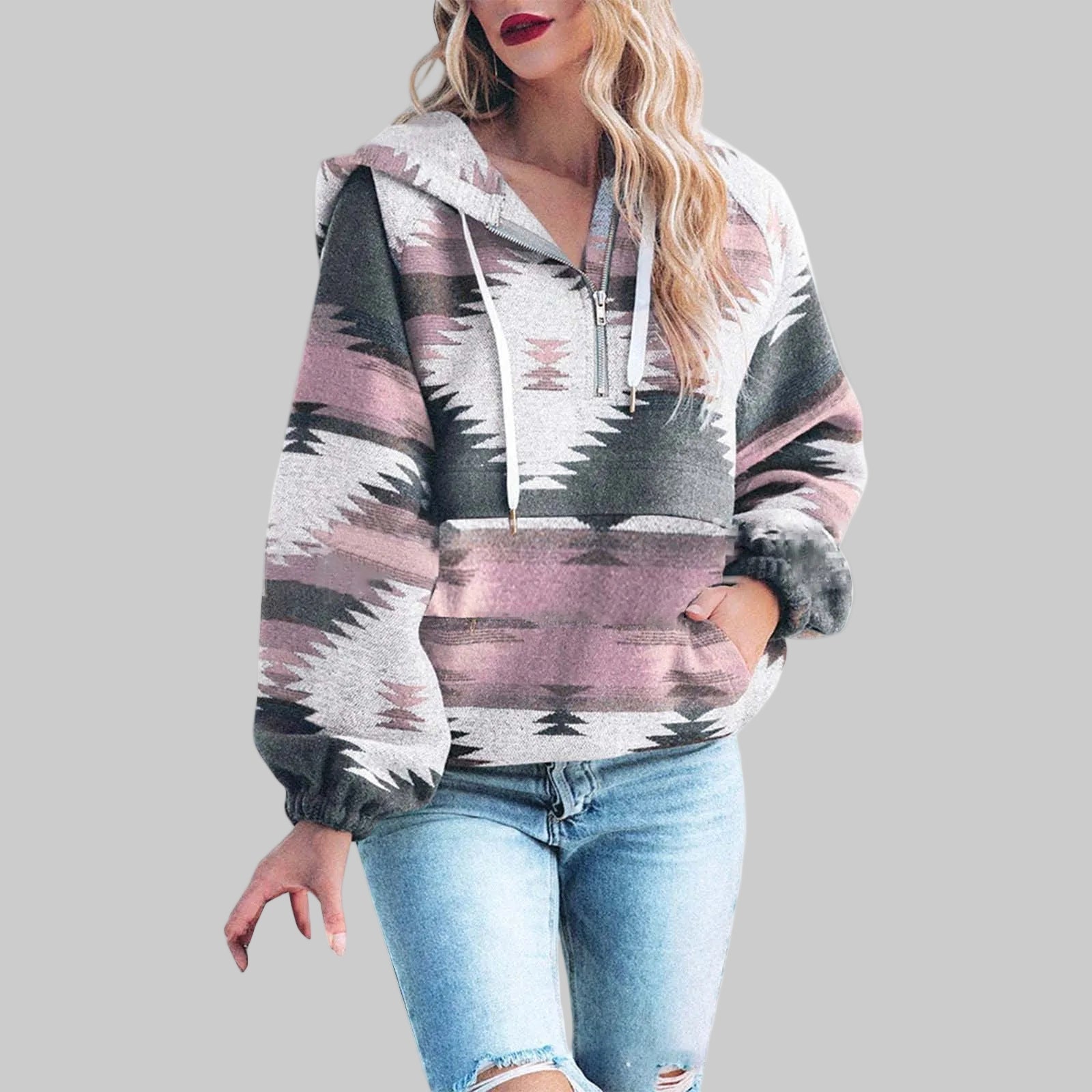 Comfy oversized zip-up everyday hoodie for women | Saku -2