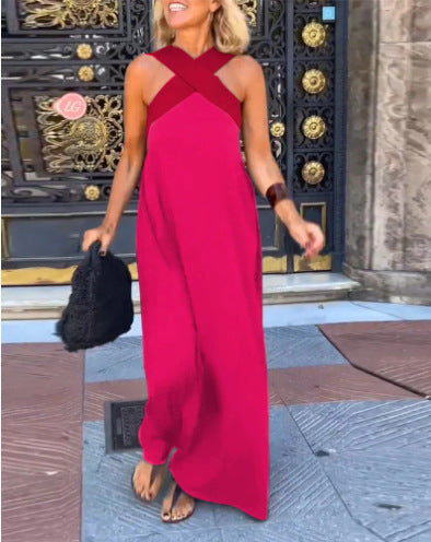 Elegant crossed-cut everyday dress for women | Delphine -6