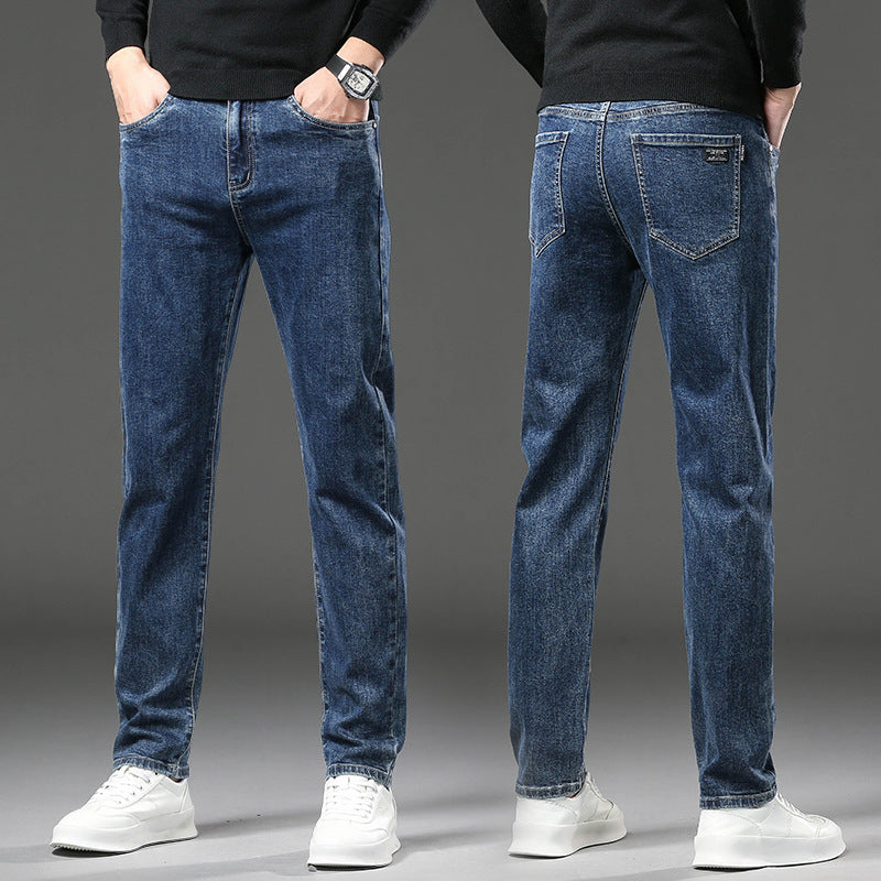Fleece lined classic denim jeans trousers for men | Kellan -3