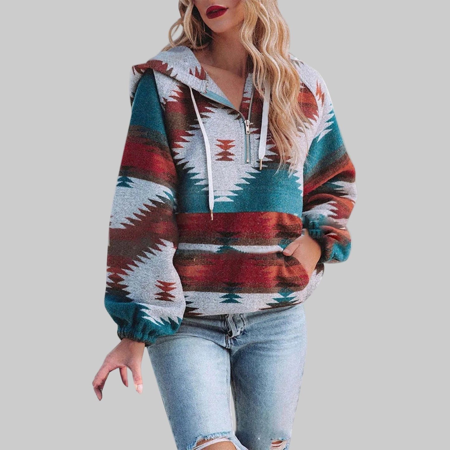 Comfy oversized zip-up everyday hoodie for women | Saku -1