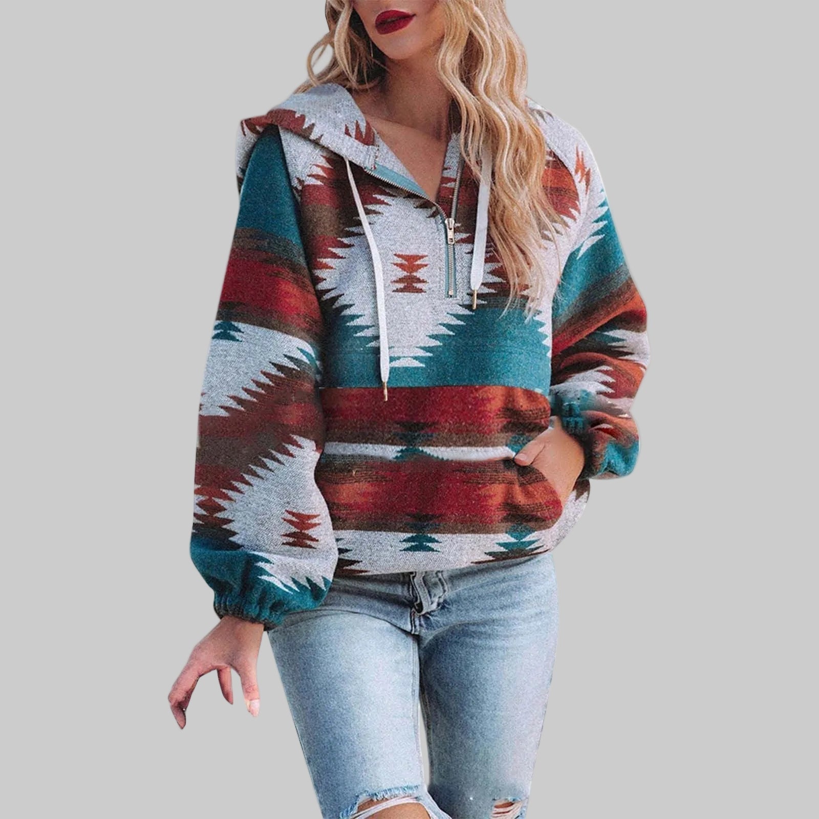 Comfy oversized zip-up everyday hoodie for women | Saku -1