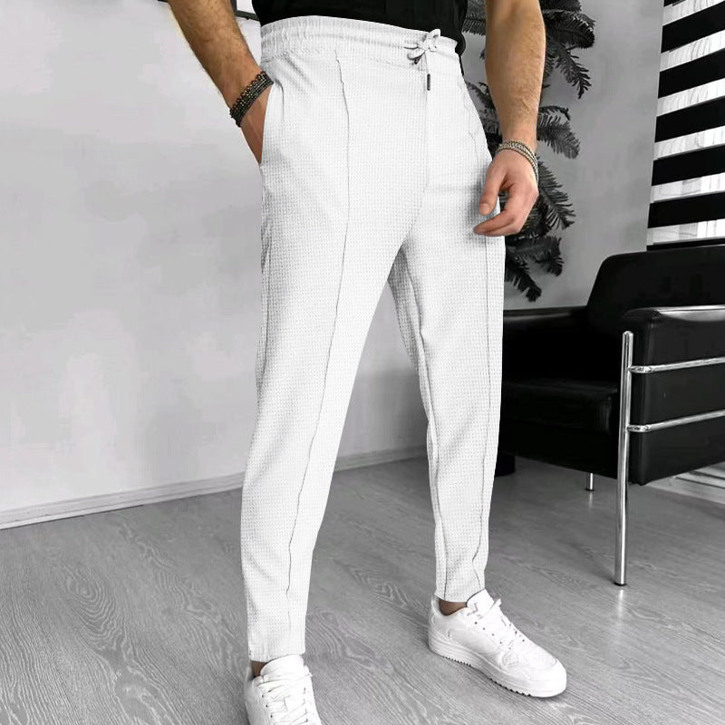 Waffle pattern sweatpants piece for men | Lucas -2