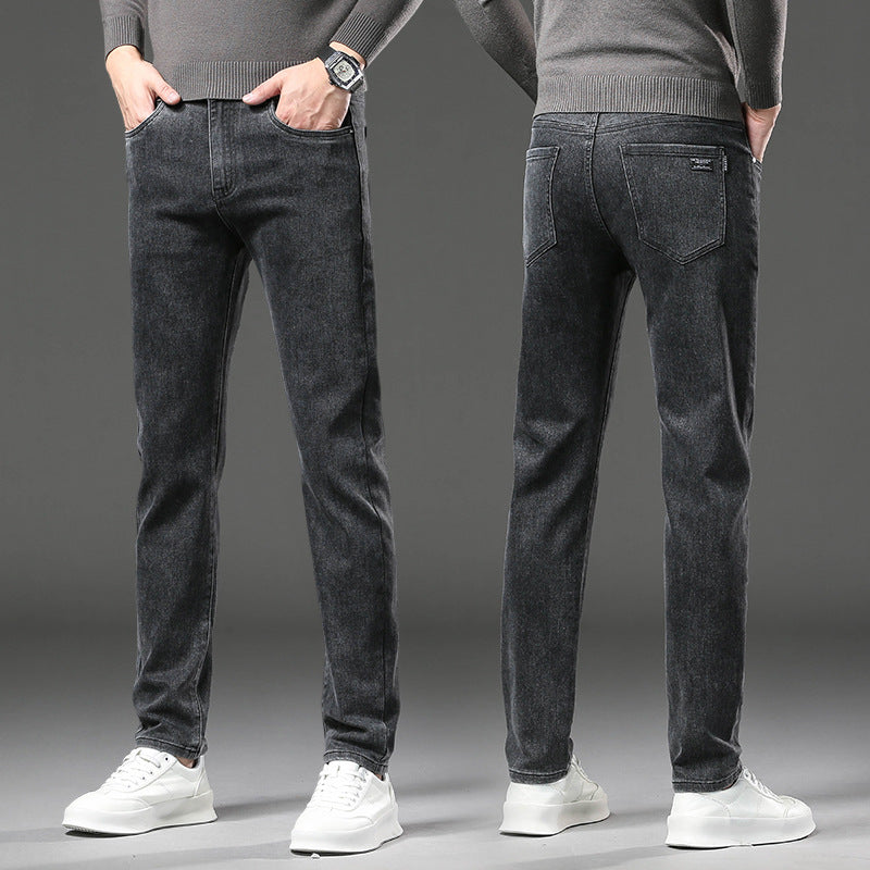 Fleece lined classic denim jeans trousers for men | Kellan -8