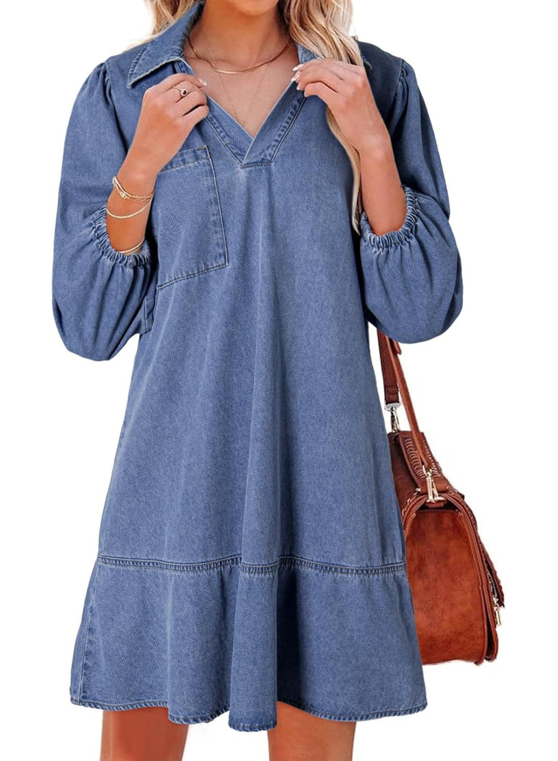 V-neck babydoll dress for women | Amaia
