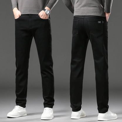 Fleece lined classic denim jeans trousers for men | Kellan -5